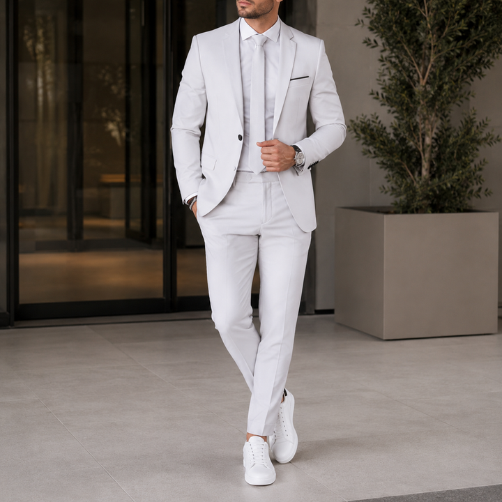 Men's classic two-piece suit with jacket and trousers