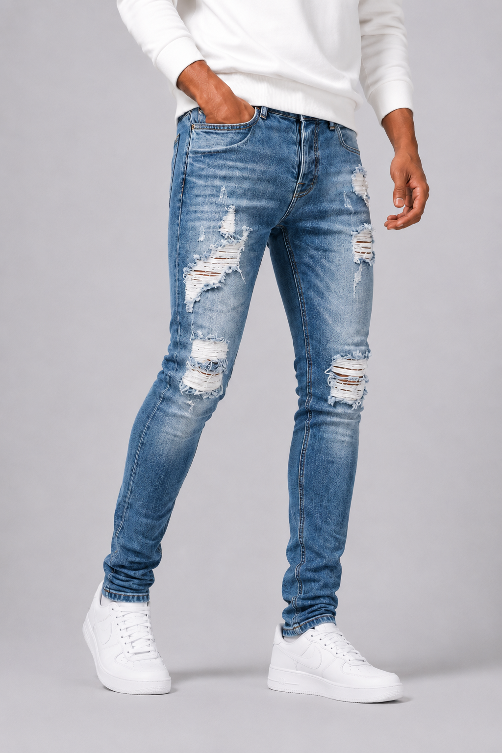 Men's Slim-Fit Ripped Jeans
