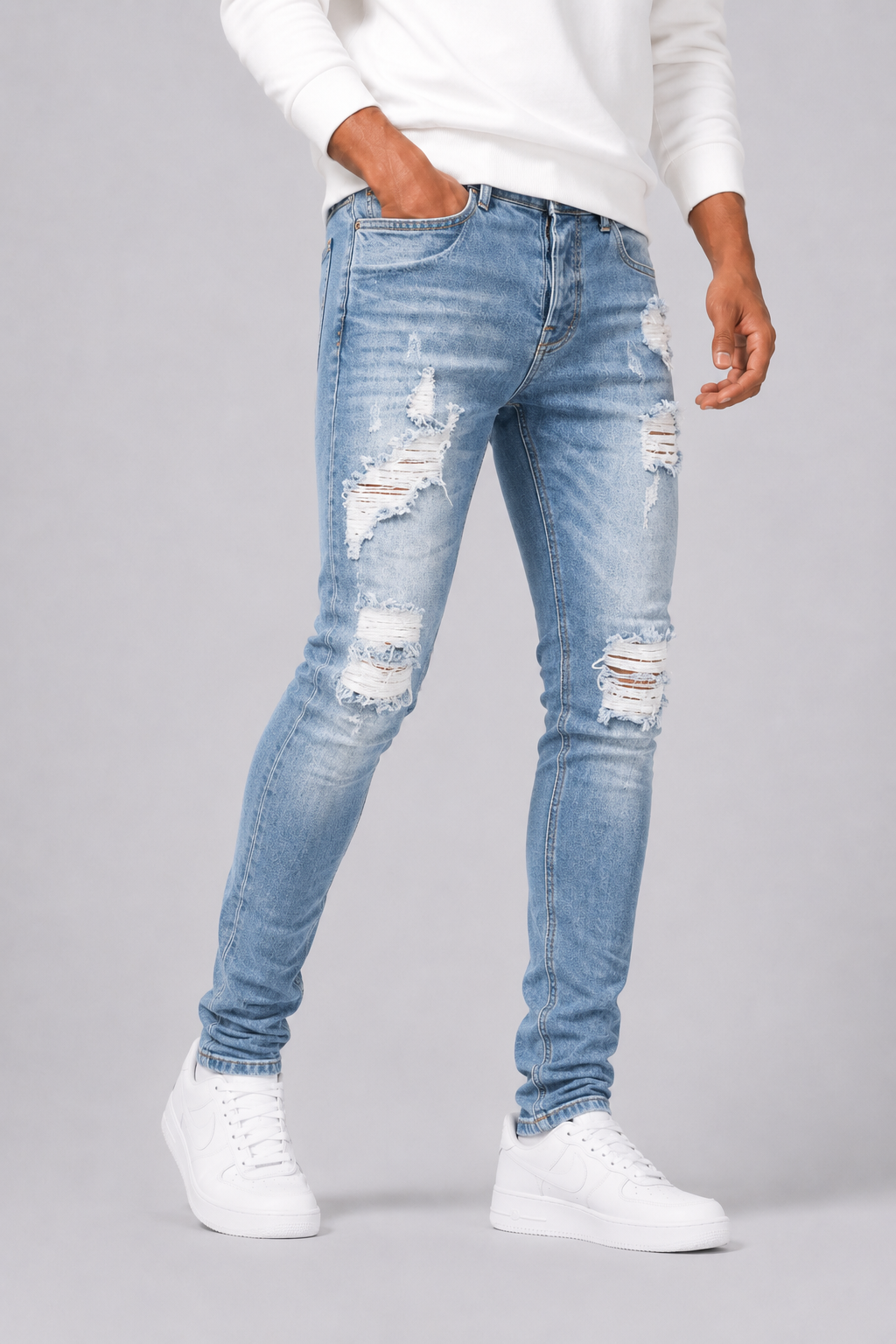 Men's Slim-Fit Ripped Jeans