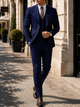 Men's three-piece suit with notch-lapel jacket and waistcoat