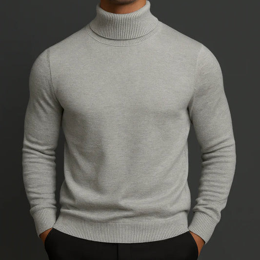 Plain turtleneck jumper with long sleeves