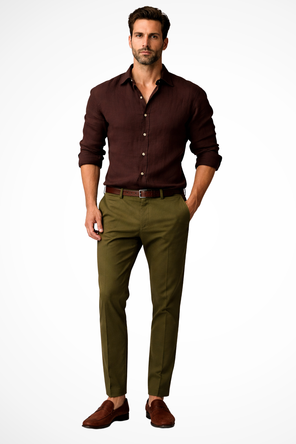 Men's Linen Shirt, Button-Down Casual Smart Summer Shirt with Breathable Fabric