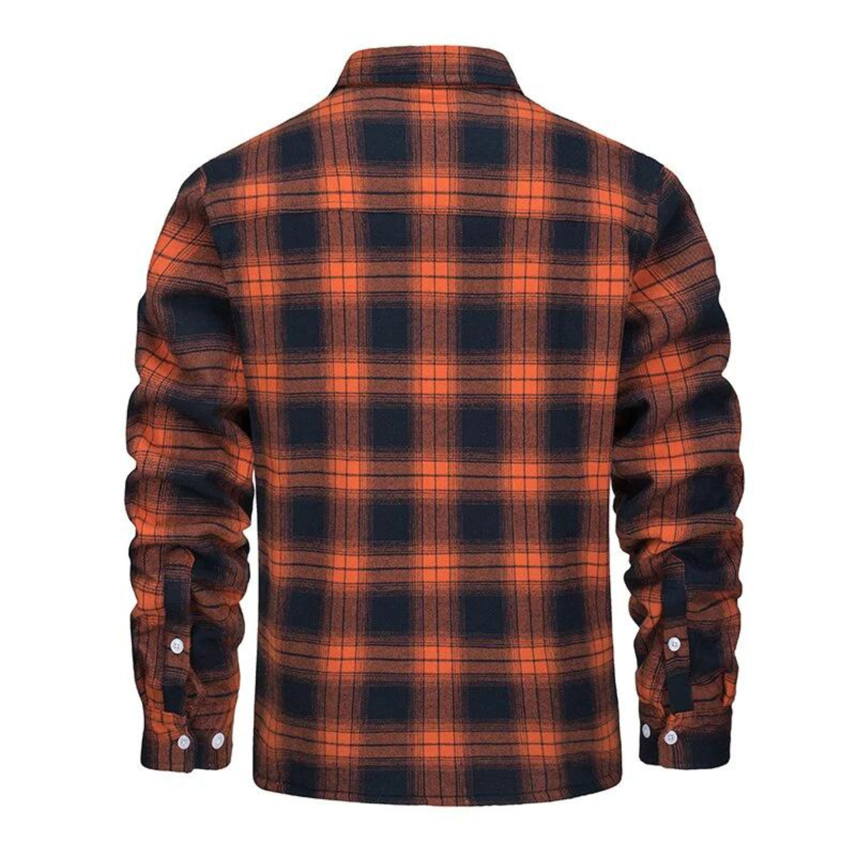 Men's plaid shirt jacket with button front and chest pockets