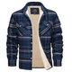 Men's plaid shirt jacket with button front and chest pockets