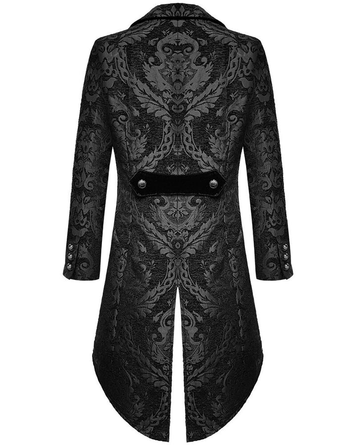 Men's gothic tailcoat with long sleeves and a structured longline cut