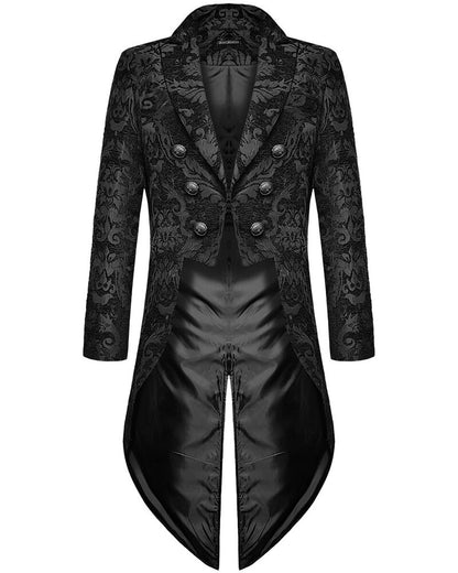 Men's gothic tailcoat with long sleeves and a structured longline cut