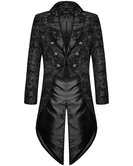 Men's gothic tailcoat with long sleeves and a structured longline cut
