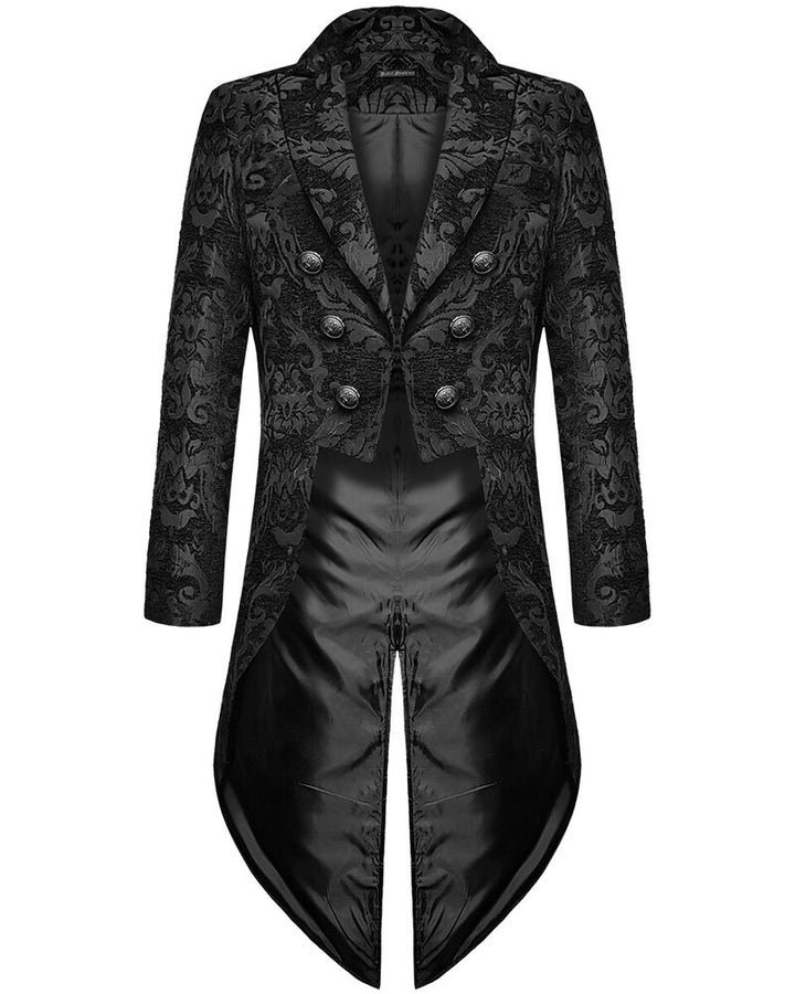 Men's gothic tailcoat with long sleeves and a structured longline cut