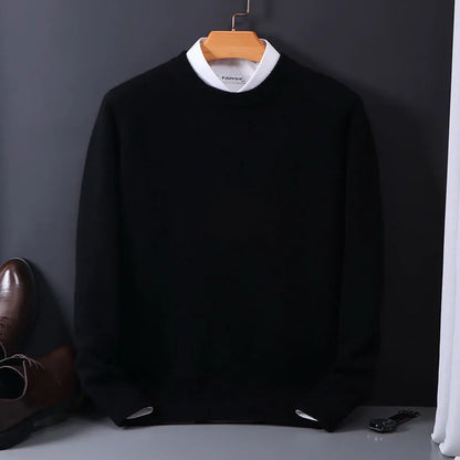 Solid crew neck jumper with long sleeves shown in multiple colours