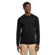 Men's crew neck long sleeve top with fine ribbed texture and ribbed cuffs