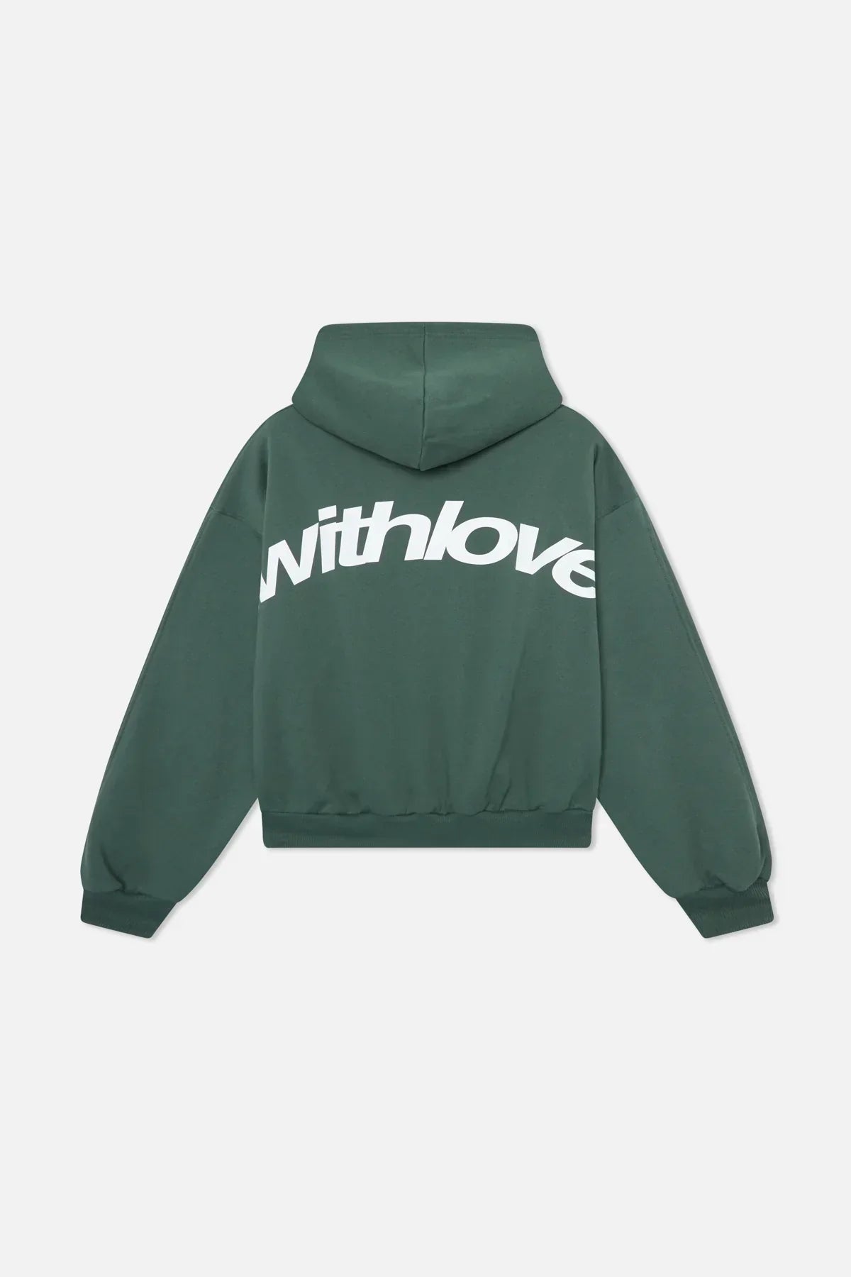 Men's pullover hoodie with hood and large back text graphic