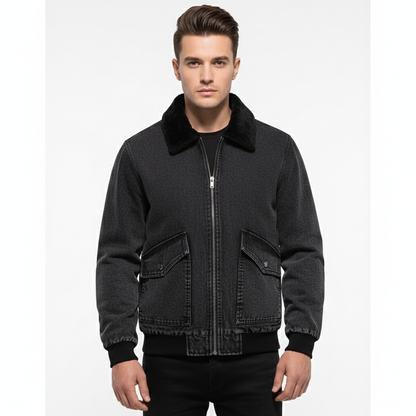 Men's casual jacket with zip closure and front pockets