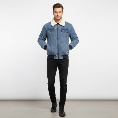 Men's casual jacket with zip closure and front pockets
