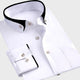 Men's shirt with contrast collar and button cuffs