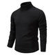 Men's plain turtleneck sweater with long sleeves and ribbed trims
