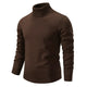 Men's plain turtleneck sweater with long sleeves and ribbed trims