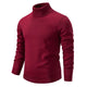 Men's plain turtleneck sweater with long sleeves and ribbed trims