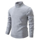 Men's plain turtleneck sweater with long sleeves and ribbed trims