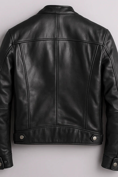 Men's zip-up jacket with mock neck and multiple zipped pockets