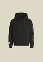 Black hooded sweatshirt with long sleeves
