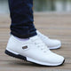 Men's low-top lace-up trainers with rounded toes, layered soles and textured outsoles