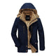 Men's hooded parka jacket with multiple front pockets
