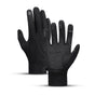 Full-finger touchscreen gloves with textured palms and ribbed cuffs