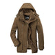 Men's hooded parka jacket with multiple front pockets