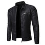 Men's stand collar jacket with zip front and chest pocket