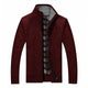 Men's textured knit cardigan jacket with high collar and zip fastening