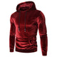 Men's velour hoodie with drawstring hood and kangaroo pocket