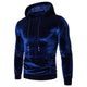 Men's velour hoodie with drawstring hood and kangaroo pocket