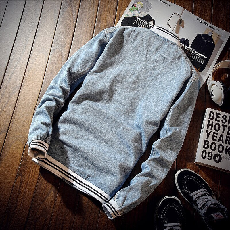 Men's denim jacket with button front