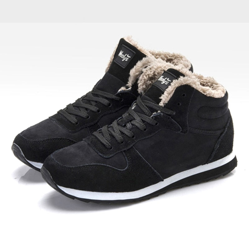 High top lace-up sneaker boots with faux fur collar