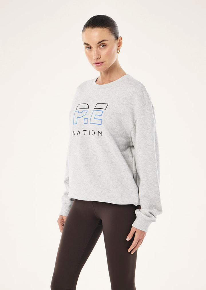 Grey and blue colour block sweatshirt