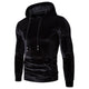 Men's velour hoodie with drawstring hood and kangaroo pocket
