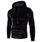 Men's velour hoodie with drawstring hood and kangaroo pocket