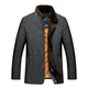 Men's quilted jacket with stand collar and button front