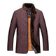 Men's quilted jacket with stand collar and button front