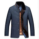 Men's quilted jacket with stand collar and button front