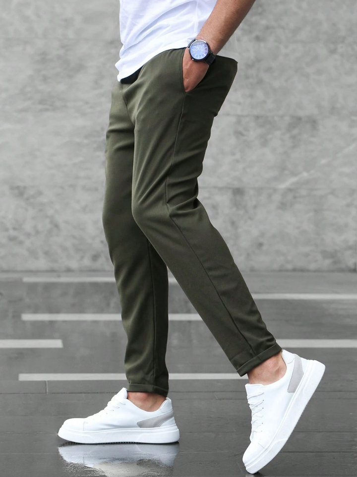 Men's Tapered Joggers, Drawstring Waist, Grey