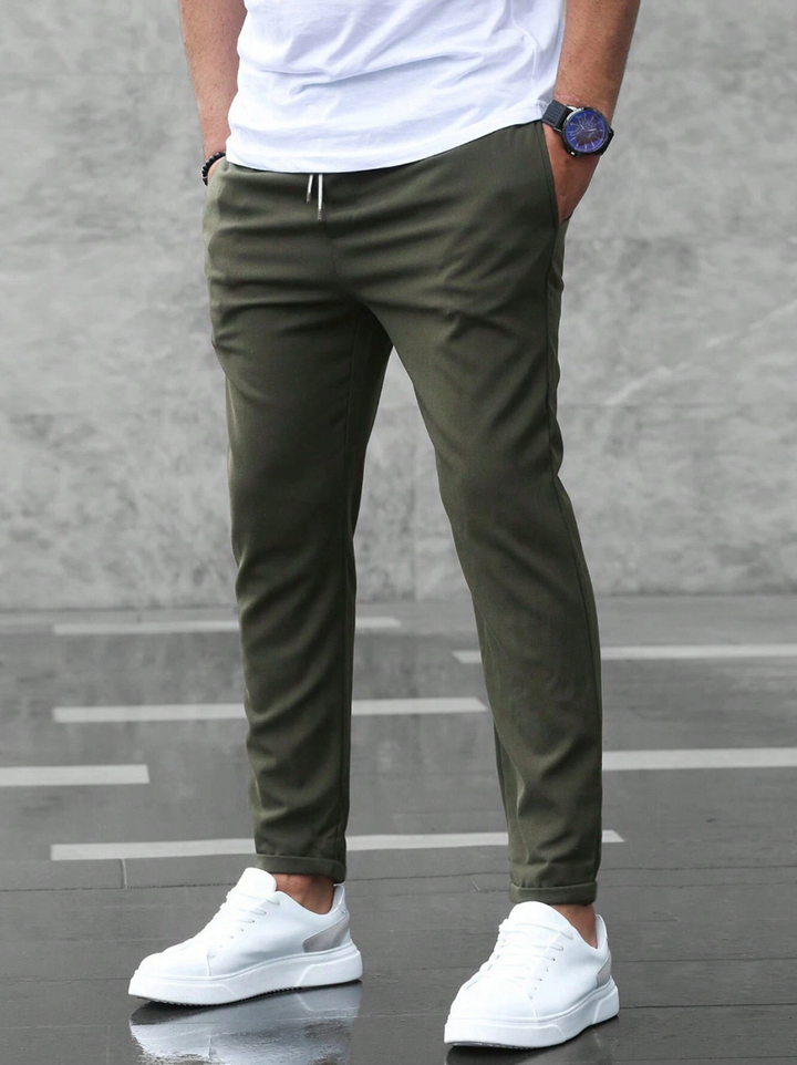 Men's Tapered Joggers, Drawstring Waist, Grey