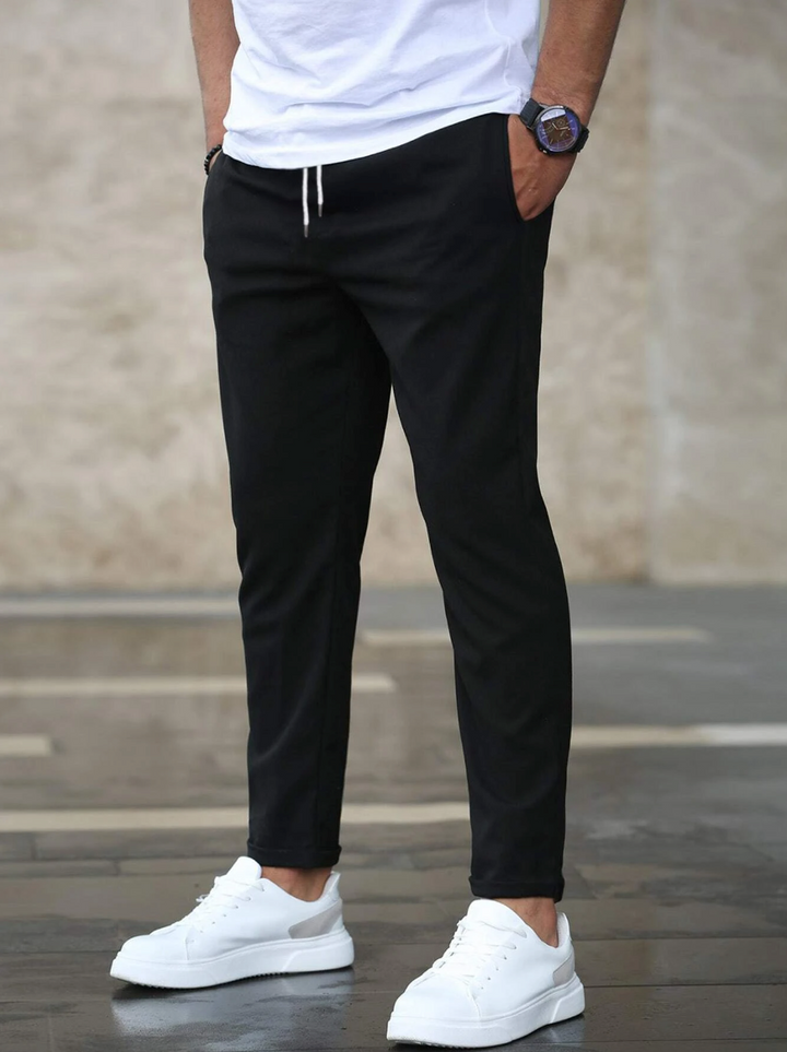 Men's Tapered Joggers, Drawstring Waist, Grey
