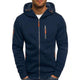 Men's knitted hooded jumper with front zip and drawstring