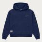 Navy plain hoodie with hood, long sleeves and front kangaroo pocket