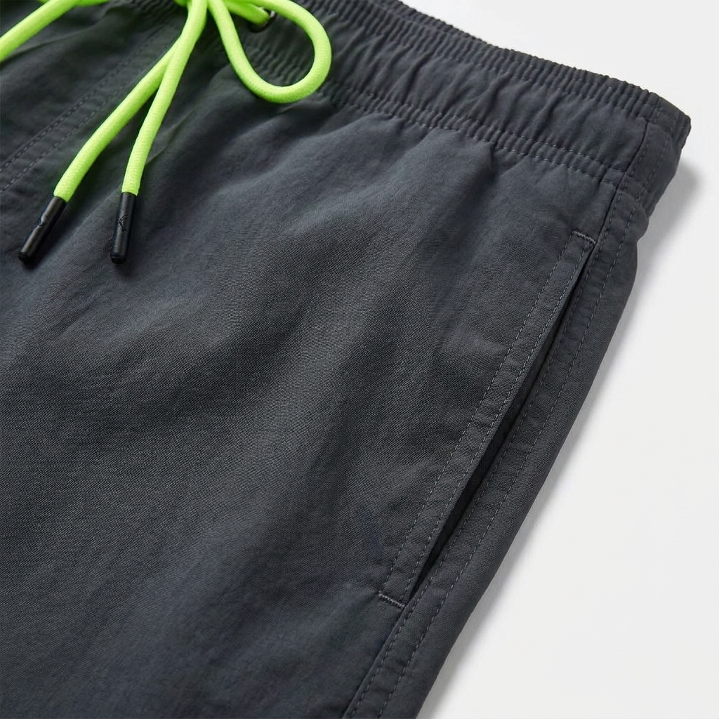 Men's Swim Shorts, Drawstring Waist Swim Trunks with Side Pockets, Relaxed Fit Beach Swimwear
