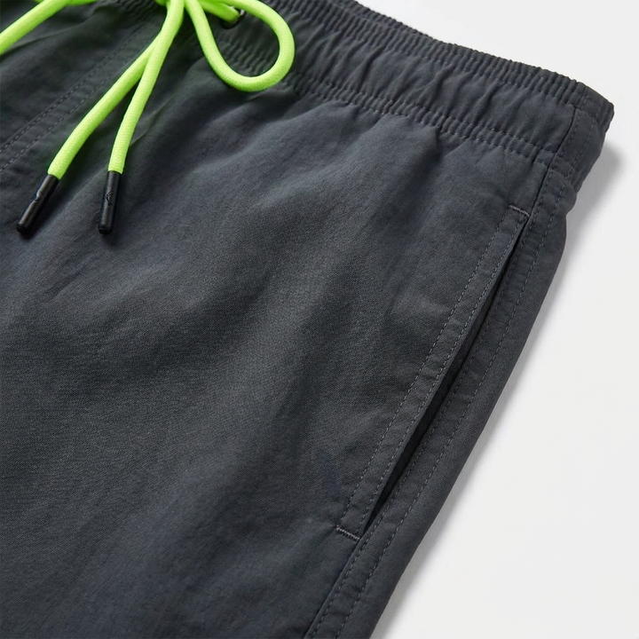 Men's Swim Shorts, Drawstring Waist Swim Trunks with Side Pockets, Relaxed Fit Beach Swimwear