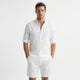 Men's Henley Shirt, Mandarin Collar Roll Up Sleeve Half Button Casual Summer Shirt