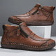 Men's Leather Dress Shoes, Cushioned Lace-Up Smart Casual Shoes for Office and Evening