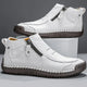 Men's Leather Dress Shoes, Cushioned Lace-Up Smart Casual Shoes for Office and Evening